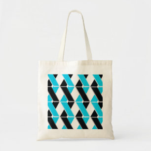 Blue, bold, cool, trendy braided geometric shapes tote bag