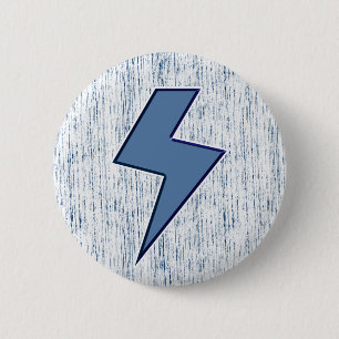 Blue Bolt 6 Cm Round Badge