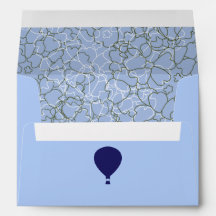 Blue Bon Voyage Hot Air Balloon Blue Lining