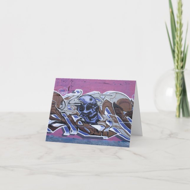 Blue Bonehead Graffiti Card (Front)