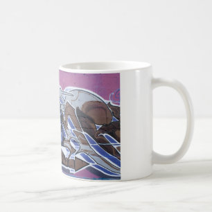 Blue Bonehead Graffiti Coffee Mug