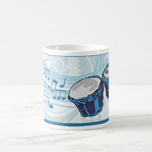 Blue Bongo Drum Music Coffee Mug