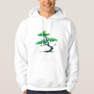 Blue Bonsai Watercolor Hoodie