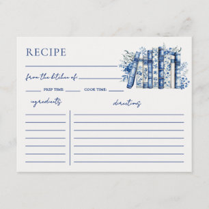 Blue Book Bridal Shower Recipe Card