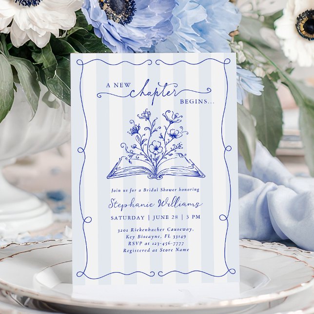 Blue Book Wildflowers Bridal Shower Invitation (Creator Uploaded)