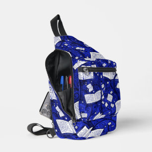 Blue Books Background Sling Bag