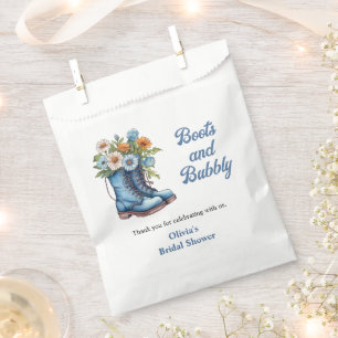 Blue Boots and Bubbly Blue Western Bridal Shower Favour Bag