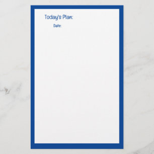 Blue Border Custom Color Planner To Do Notes List  Stationery