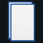 Blue Border Edge Solid White Plain Custom Colour Stationery<br><div class="desc">Printed with blue borders in solid white background. Feel free to customise as you wish by adding your own texts or choose a different background colour!</div>