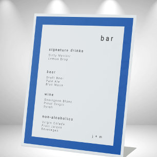 Blue border minimalist event Bar Pedestal Sign