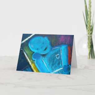 Blue bot note card by Brad Hines