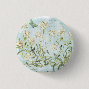 Blue Botanical 3 Cm Round Badge