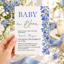 Blue Botanical Baby in Bloom Boy Shower
