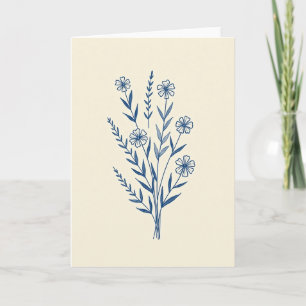 Blue Botanical Beauty Card