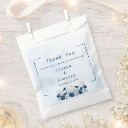 Blue Botanical Elegance Wedding Favour Bag