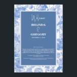 Blue Botanical Florals Wedding Itinerary Program<br><div class="desc">This design features beautiful blue illustrations of vintage botanical garden flowers. The wedding text is framed with a matching blue frame. This blue floral design creates an elegant rustic floral country garden feel. Elegant wedding itinerary program design with modern elements. Matching wedding invitations and other stationery items are also available....</div>