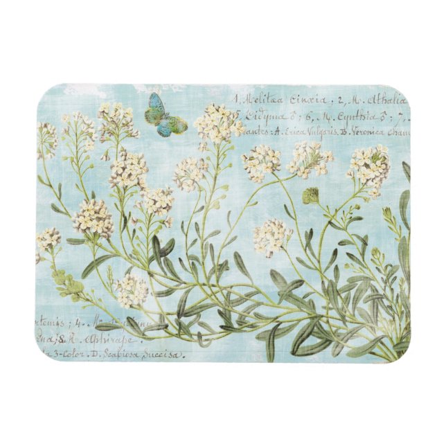 Blue Botanical Magnet (Horizontal)