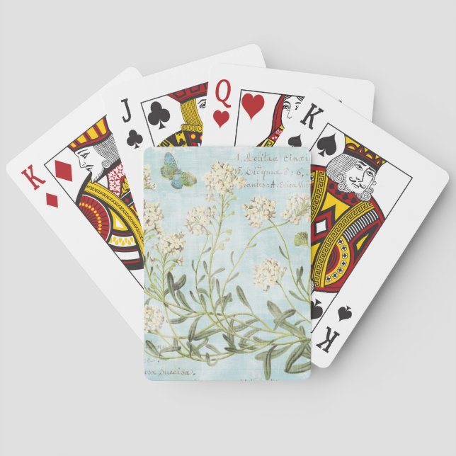 Blue Botanical Playing Cards (Back)