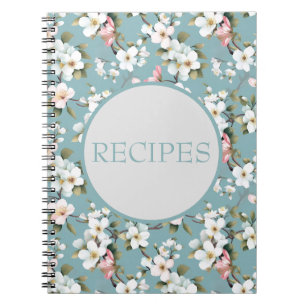 Blue Botanical Spring Dogwood Notebook
