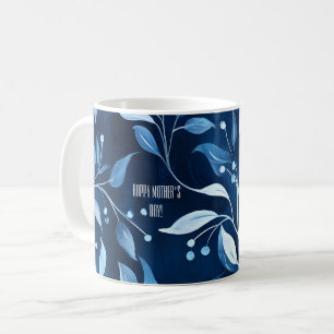 Blue Botanical Twin Mum Mother's Day Coffee Mug