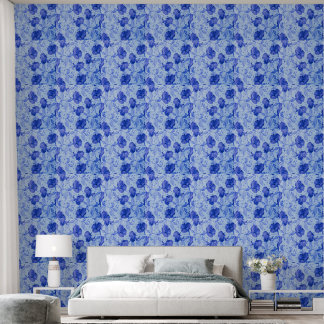 Blue Botanical Vinyl Wallpaper