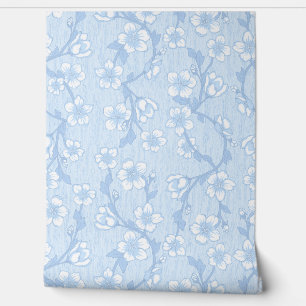 Blue Botanical Wallpaper – Modern Floral 