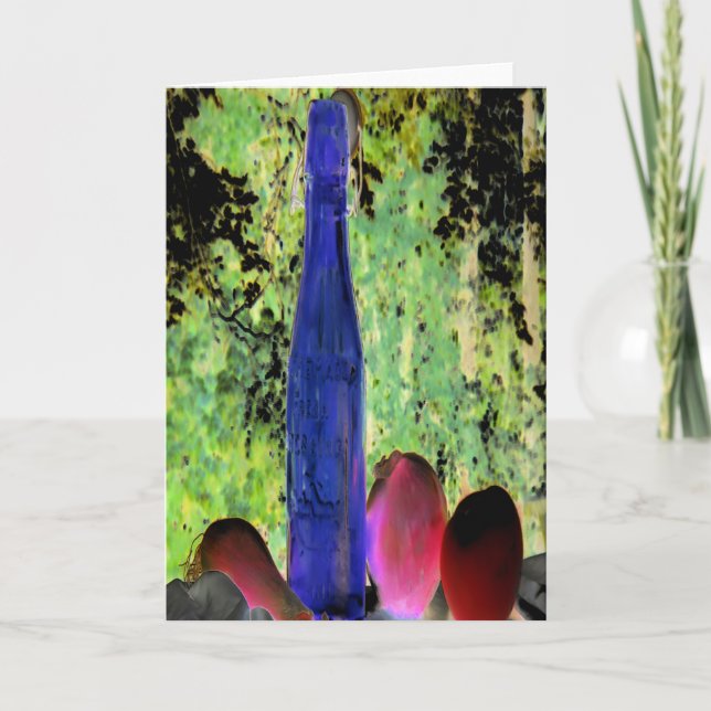 "Blue Bottle" Digitally Altered Still Life Card (Front)