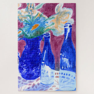 Blue Bottle Still Life Jigsaw Puzzle
