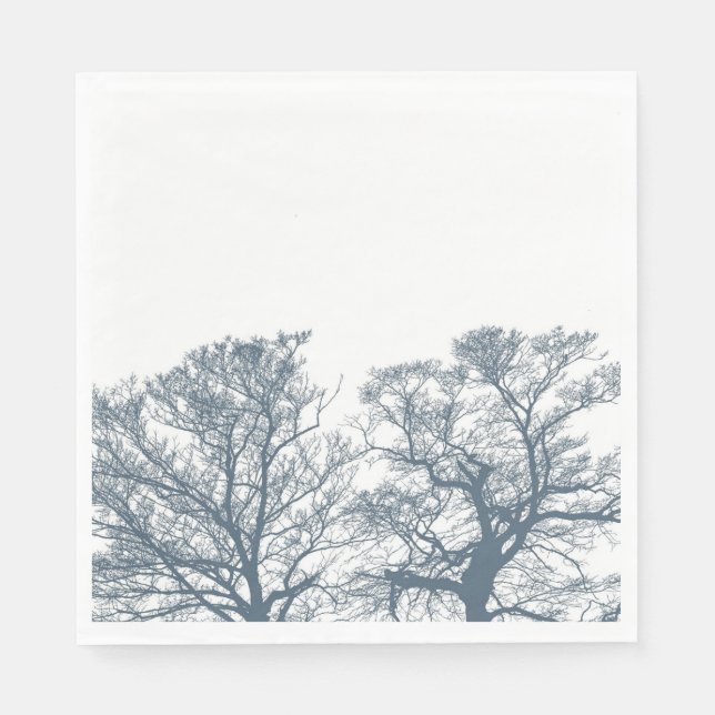 Blue Bottom Trees Tropical Boho Napkin (Front)