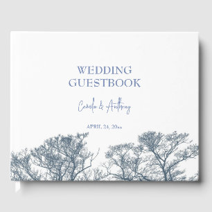 Blue Bottom Trees Tropical Boho Wedding Guest Book