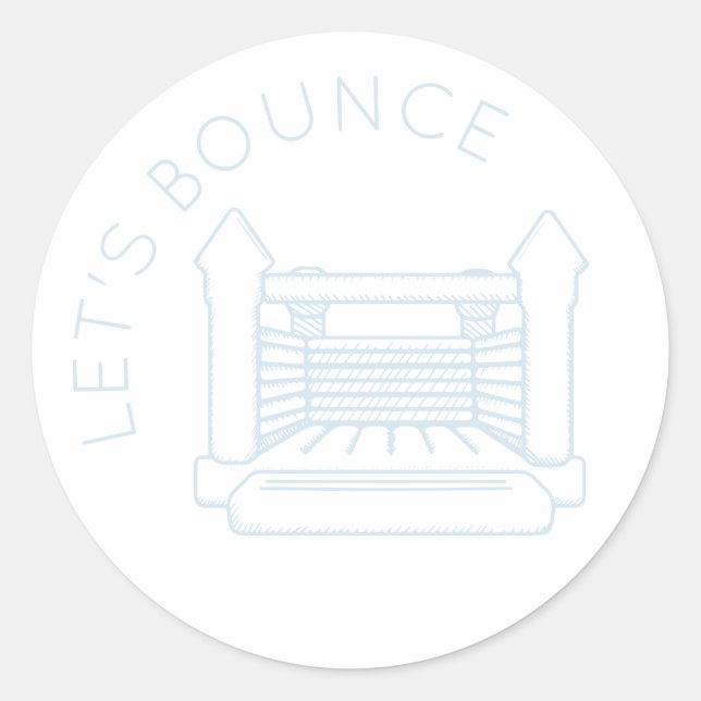 Blue Bounce House "Let's Bounce" Sticker (Front)
