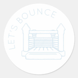 Blue Bounce House "Let's Bounce" Sticker