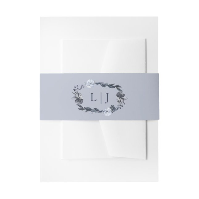 Blue Bouquet | Watercolor Floral Wedding Invitation Belly Band (Front Example)