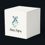 Blue Bow and Mistletoe Favour Box<br><div class="desc">Sweet Mistletoe and lovely blue ribbon. A modern style and perfect for small gifts and thank yous. A lovely,  simple style to embellish your gift giving this year.</div>