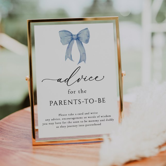 Blue Bow and Ribbon Advice for the Parents Sign (Creator Uploaded)