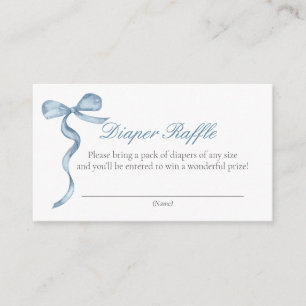 Blue Bow Baby Diaper Request Enclosure Card