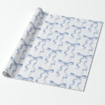 Blue Bow Baby or Bridal Shower, Birthday Party Wrapping Paper<br><div class="desc">Elevate your next celebration with this Coquette Blue Bow Party Decor! This timeless design adds a touch of elegance and charm to any event, featuring a beautifully crafted bow adorned with delicate blue hues. This collection is sure to impress your guests and create lasting memories and perfect for adding some...</div>