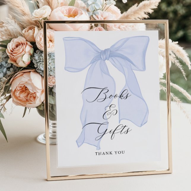 Blue Bow Baby Shower Books and Gifts Poster (Creator Uploaded)
