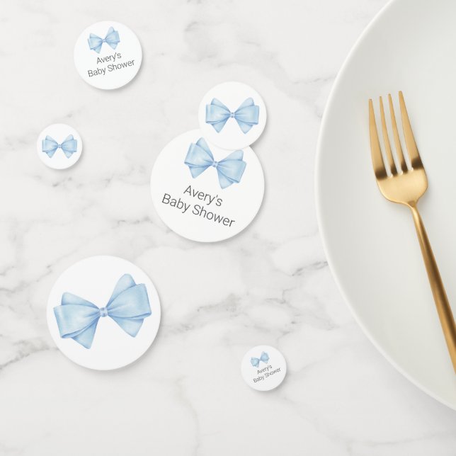 Blue Bow Baby Shower Confetti (Group)
