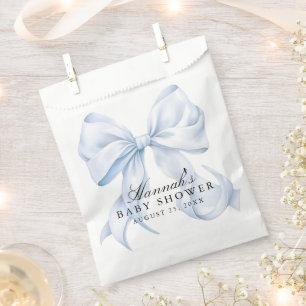 Blue Bow Baby Shower Coquette Bow Theme Favour Bag