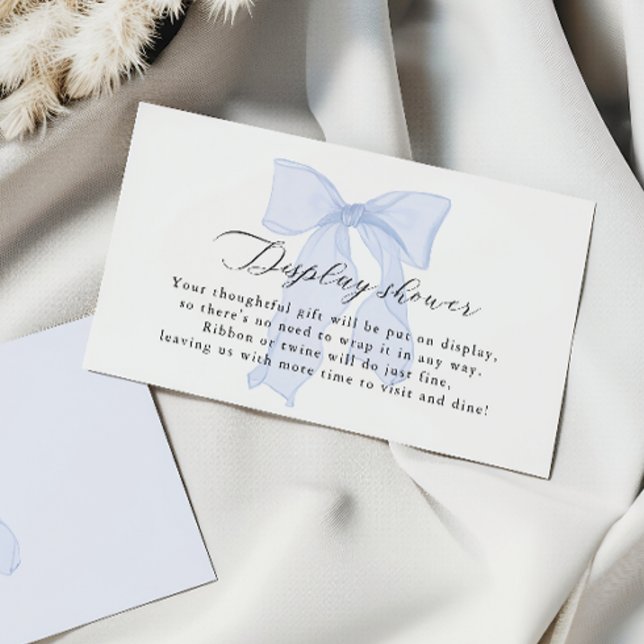Blue Bow Baby Shower Display Shower Enclosure Card (Creator Uploaded)