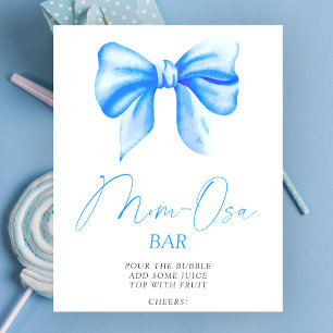 Blue bow baby shower - Momosa bar Poster