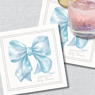 Blue Bow Baby Shower Napkin