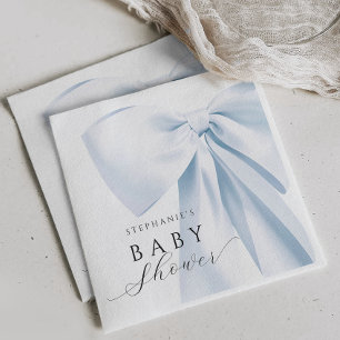 Blue Bow Baby Shower Paper Napkins