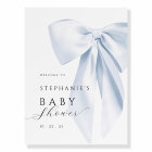 Blue Bow Baby Shower Welcome Sign