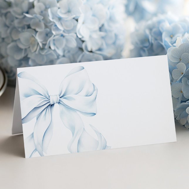 Blue Bow - Baptism Place Cards (Creator Uploaded)