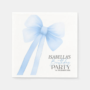 Blue Bow Birthday Napkin