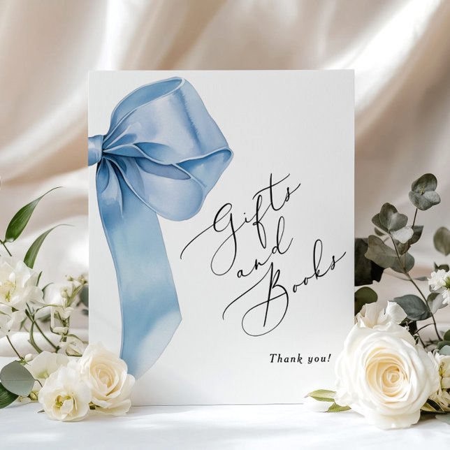 Blue Bow Books and gifts elegant calligraphy Poster (Creator Uploaded)