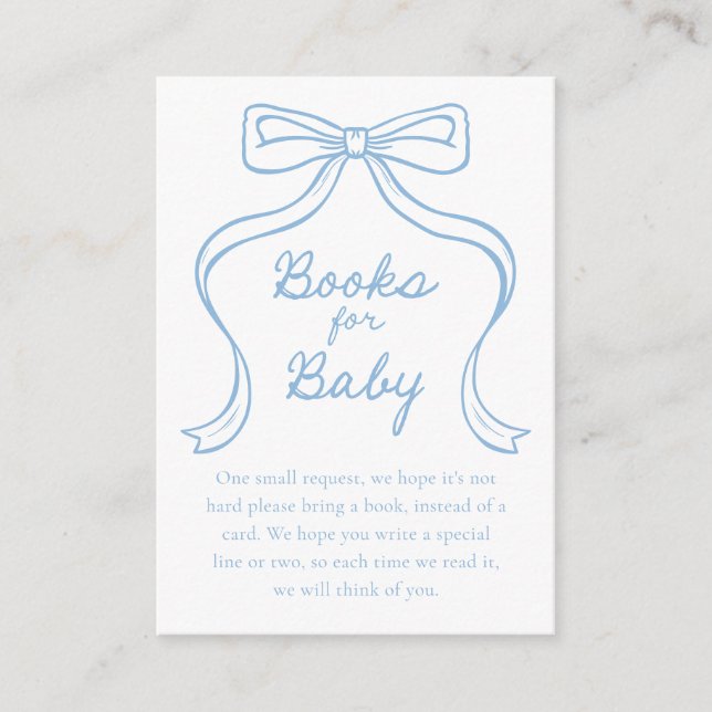 Blue Bow Books for Baby Enclosure Card (Front)