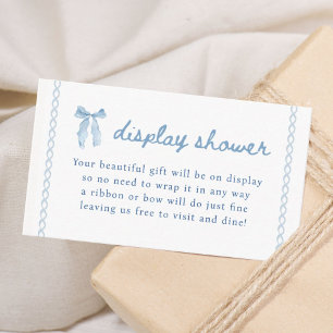 Blue Bow Boy Baby Shower Display Shower Enclosure Card